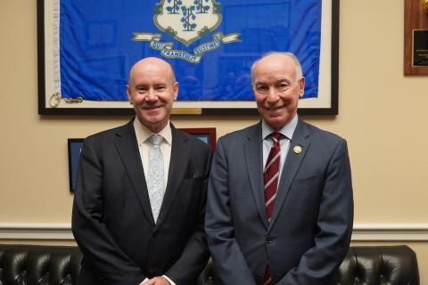 Congressman Joe Courtney and Australian Secretary of Defence Greg Moriarty