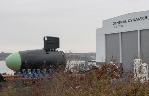 USS District of Columbia Bow at Electric Boat Shipyard in Groton, CT