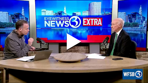 An image of Brian Shactman speaking to Rep. Joe Courtney with a play button overlayed.